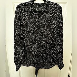 Lulu's Black and White Dotted Blouse Size Medium